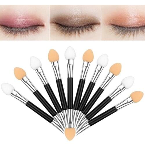 10Pcs Makeup Double-end Eyeshadow Brush Sponge Cosmetic Applicator Tool Eyeshadow Brushes Eyeliner Beauty Make Up Tools