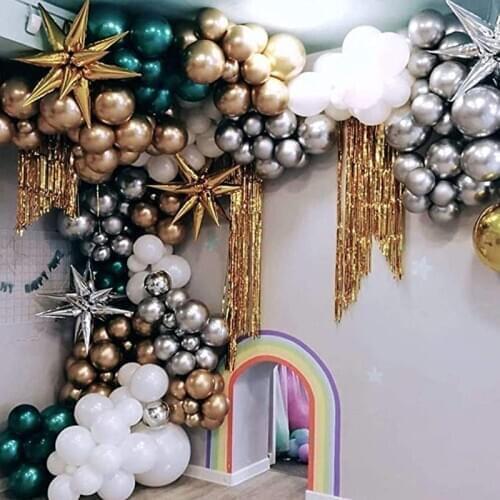 10pcs/Lots 12inch Chrome Gold Silver Metal Latex Balloons Wedding Birthday Party Decorations Adult Thick Matte Air Helium Globos