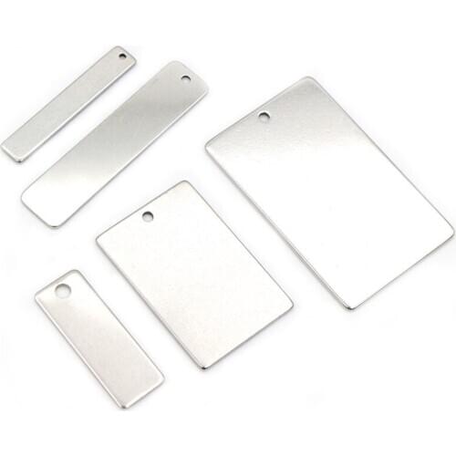 10pc/lot No Fade Charms 316 Stainless Steel rectangle Charms for necklace pendant charms diy jewelry making