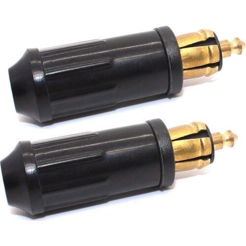 2pcs DIY DIN Hella Male Plug Powerlet Plug European Type 12v Cigarette Lighter Adapter Connector Fits BMW Motorcycles