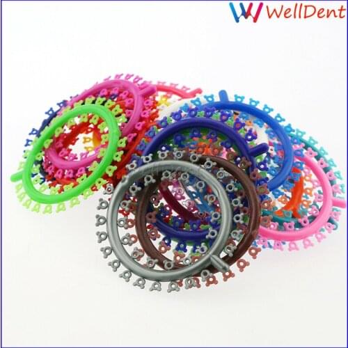 25PCS Dental Ligature Ties Cartoon Orthodontic Elastic Mickey Kitty Flower 1000Pcs/Bag Dental Materials