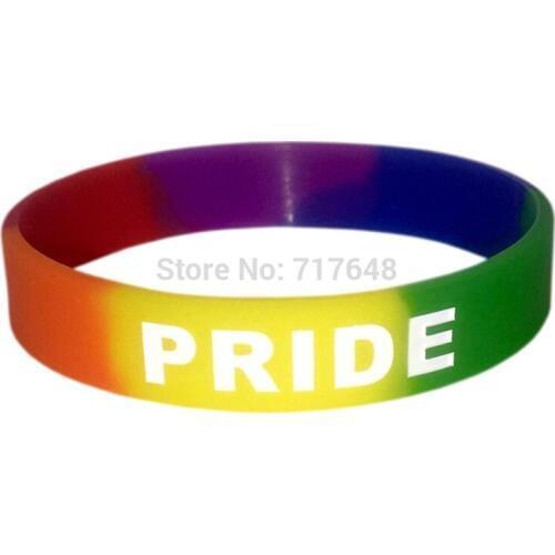 300PCS PRIDE Debossed with white and black Color-Fill wristband silicone bracelets free shipping by FEDEX