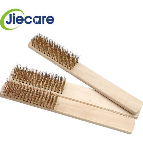 5 PCS Dental Material Wooden Handle Copper Brush lceaning Burnishing Brush For Dental Burs And Dental Product Free Shipping