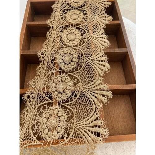 5 yards Metallic Gold Guipure Lace Trim Retro Style Gold Lace Trim Baroque Style Gold Lace Trim JX201213