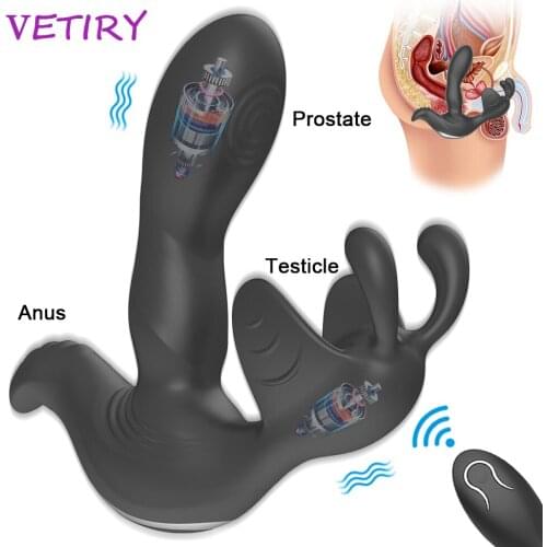 Anal Vibrator Male Prostate Testicle Scrotum Massager Silicone Butt Plug Wireless Remote Control Sex Toys For Men Gay 7 Speeds