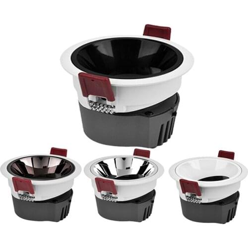 Anti-Glare LED Ceiling Spot Light Angle Adjustable Embedded Downlight Dimmable 7W 9W12W 15W18W24W for Hotel Pic Background Aisle