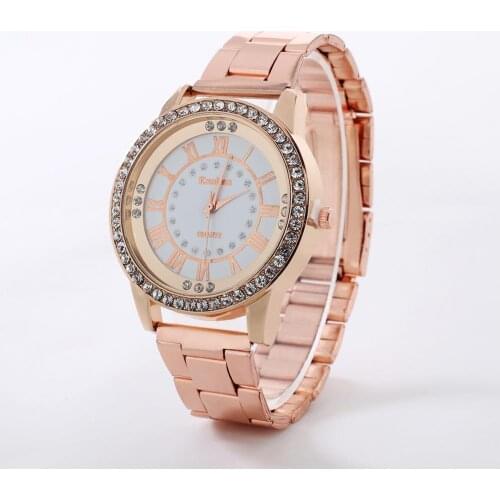 Watch Mens Womens Crystal Rhinestone Stainless Steel Analog Male Female Quartz Men Watches Ladies Girls Clock Gifts Wristwatch