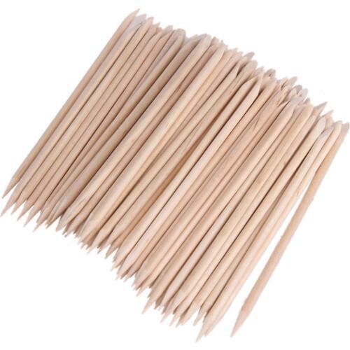 1 Pack 80-100pcs Nail Art Wood Sticks Cuticle Pusher Remover Manicure Pedicure Care Pusher Beauty Nails Tools Wholesale
