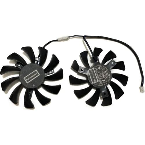 HA8010H12F-Z 75MM 2Pin GTX1050Ti GPU Cooler DUAL Fan For MSI Geforce GTX 1050Ti GTX-1050-Ti-4GT-OC Graphic Card Cooling