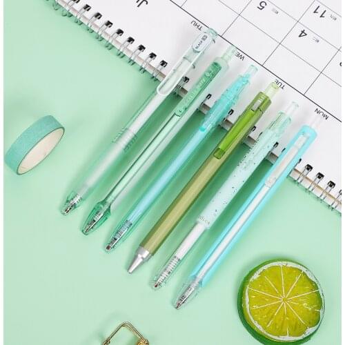 JIANWU 3/6 Pcs/Set Refreshing Simple Press Gel Pen 0.5mm Black Ink Ballpoint Signature Pen Writing Office Accessories Stationery