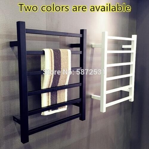Hide wall InstalClassic black and white electric towel rack 304 stainless steel shower room bathroom electric heating towel rack