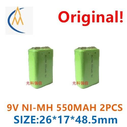2PCS 9v550mah Ni MH rechargeable battery microphone square dance handheld microphone large capacity durable multimeter
