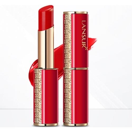 LANSUR Lipstick Small Red Tube Water Bright Lipstick Nourishing Moisturizing Female Student Authentic