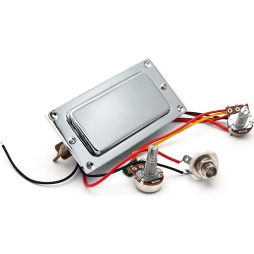 Metal Chrome Pre-Wired Guitar Humbucker Pickup with Volume Tone Control For Electric guitar Repair Tool Parts Replacement