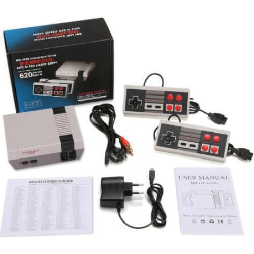 Mini TV Handheld Family Recreation Video Game Console AV Output Retro Built-in 620 Classic Games Dual Gamepad Gaming Player