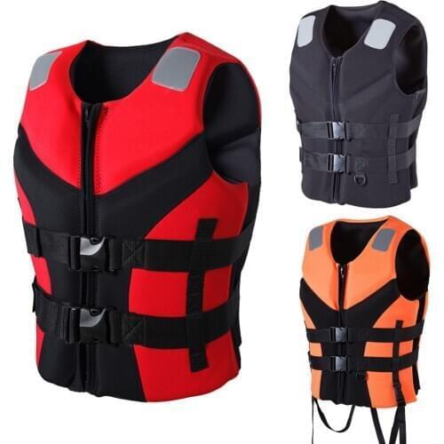 Mens Womens Traditional Neoprene Life Jacket Buoyancy Swimming Surfing Vest Float Swimsuit