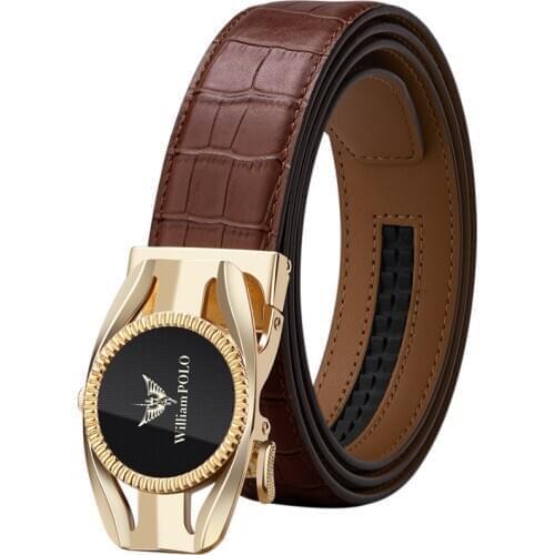 Mens Leather Belt Luxury Male Waist Belt Brand Cow Genuine Leather Men Belt Automatic Buckle High Quality Leather Harness 2021