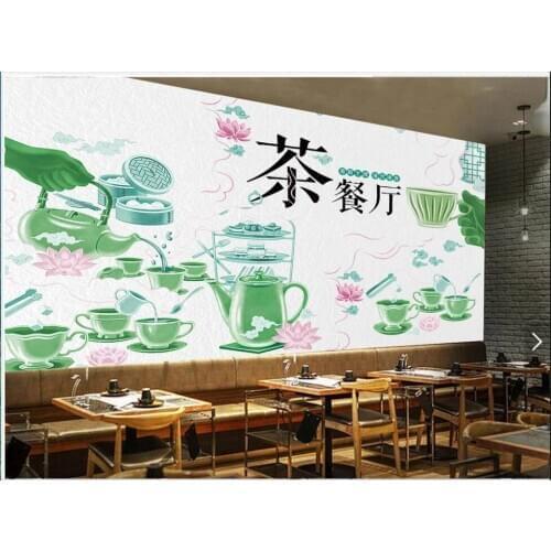 Custom mural on the wall 3d wall paper Hand drawn gourmet tea restaurant home decor photo wallpaper in the living room