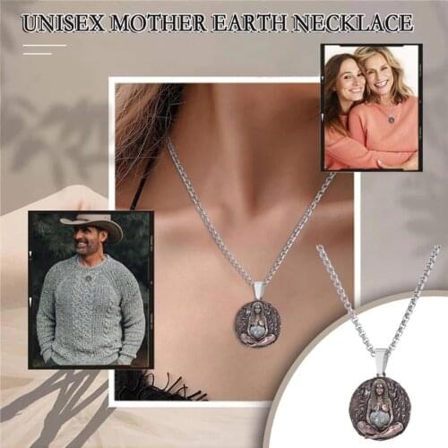 Mother Earth Statue Pendant Earth Green Millennial Gaia Mother Goddess Pendant Necklace Mother Fashion Jewelry Unisex