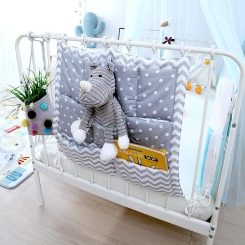 Cartoon Bed Hanging Storage Bag Baby Cot Bed Brand Baby Cotton Crib Organizer Toy Diaper Pocket for Crib Bedding Set 50*50cm