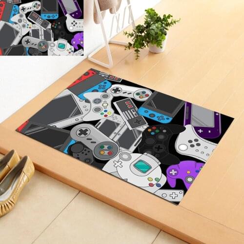 Drop Shipping Cartoon Doormat Non-slip Washable Gamepad Rugs Entrance Bedroom Carpets for Living Room Kid Playing Mats 40x60cm