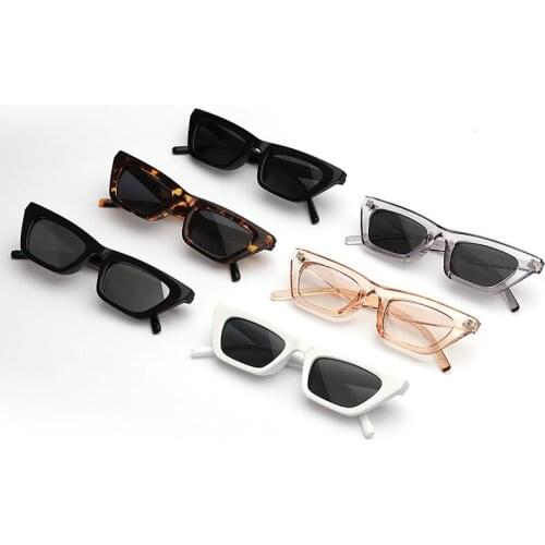 New Trend Ladies Summer Sunscreen Beach Photo Sunscreen UV Protection Rectangular Thin Sunglasses Fashion Cat Eye Sunglasses