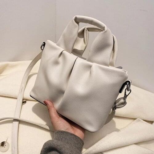 Fashion Trendy Design PU Leather Crossbody Shoulder Bag for Women 2021 Solid Color Mini Cute Totes and Handbags