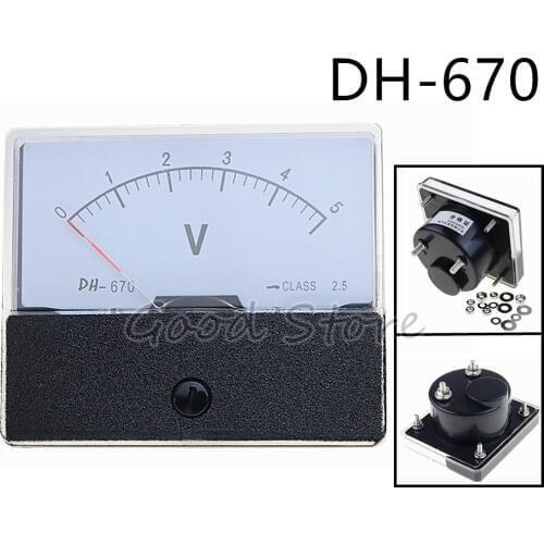 1PCS DH-670/CQ-670 DC 100V 150V 250V 300V 450V 500V 600V Class 2.5 Dial Analog Panel Volt Voltage Meter Gauge Voltmeter