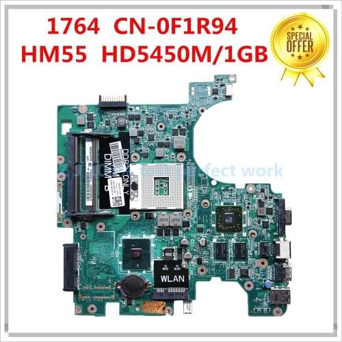 High Quality For DELL 1764 Laptop Motherboard CN-0F1R94 0F1R94 F1R94 DA0UM3MB8E0 HM55 PGA989 DDR3 100% Tested Fast Ship