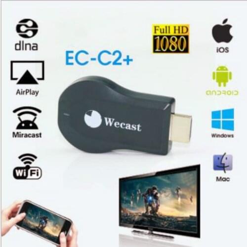 Wecast C2+ Miracast DLNA Wireless WiFi Display TV DongleHDMI-compatible Streaming Media Player Support Mirroring Android Systerm