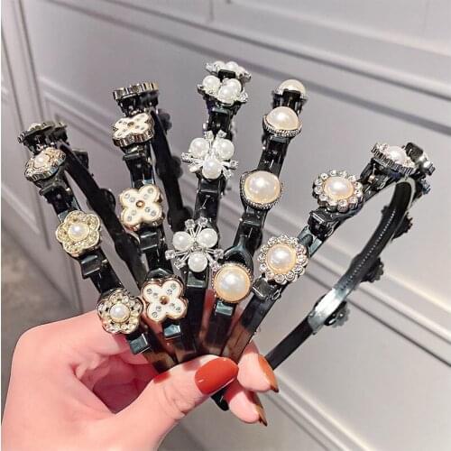 Pearls Headband Women New Double Bangs Hairbands Female Elegant Hairstyle Ban Jewelry Hairpin Girl Make Up Hair Hoop Accessories