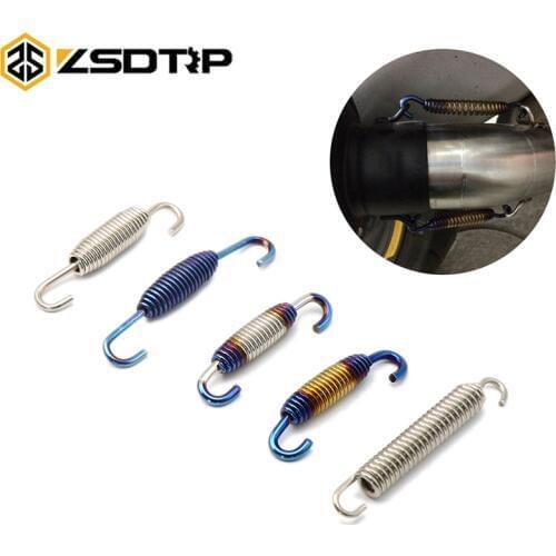 ZSDTRP 2pcs Universal Motorcycle Rotatable Stainless Steel Springs Hooks For AK SC Project AR Exhaust Pipe
