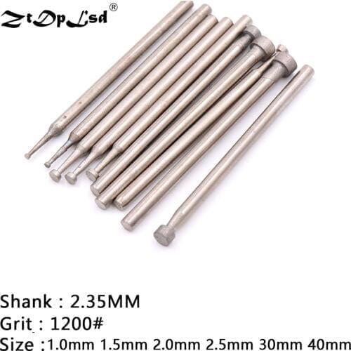 1Pcs 2.35mm Shank Diamond Grinding Burr Needle Drill Bit Point Engraving Carving Polishing Glass Jade Stone Burrs Bits Flat Head