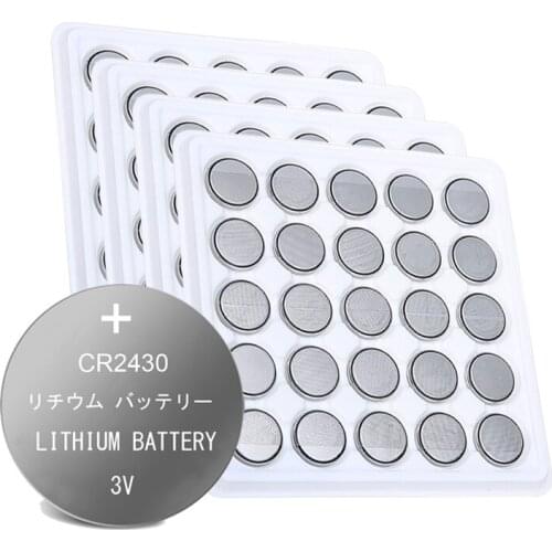 100pcs CR2430 Button Batteries DL2430 BR2430 KL2430 Cell Coin Lithium Battery 3V CR 2430 For Watch Electronic Toy Remote