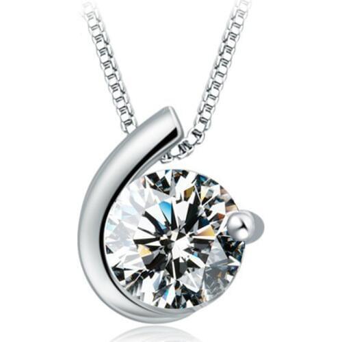 100% 925 sterling silver fashion shiny crystal star pendant necklaces women short box chain jewelry gift wholesale drop shipping