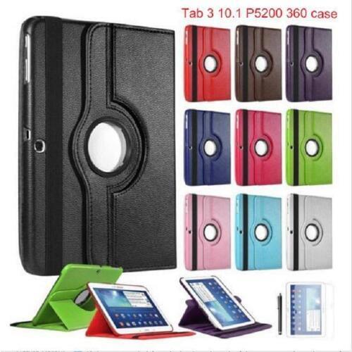 100% High Quality 360 Rotating Bracket Flip Fashion Leather Cover For Samsung Galaxy Tab 3 10.1" inch P5200