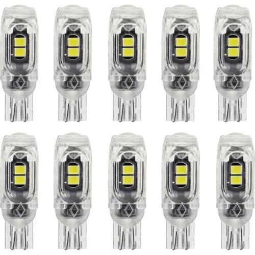 10X Canbus T10 LED W5W Polarity Free Plastic Protect 5smd 3030 Car Interior Light Reading Door License Plate Wedge Lamp 12V