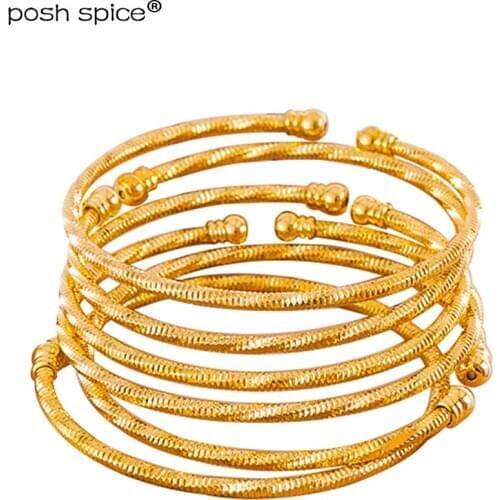 3mm Africa Bangles for Women Indian Ball Bracelets Ethiopian Gold Hand Chain Dubai Middle East Wedding Bride Jewelry Gift