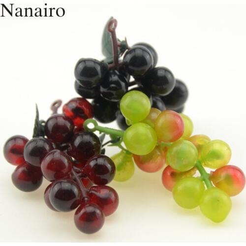 30pcs/lot Artificial Fruit Grapes Plastic Fake Decorative Fruit Lifelike Home Wedding Party Garden Decor Mini Simulation Fruit