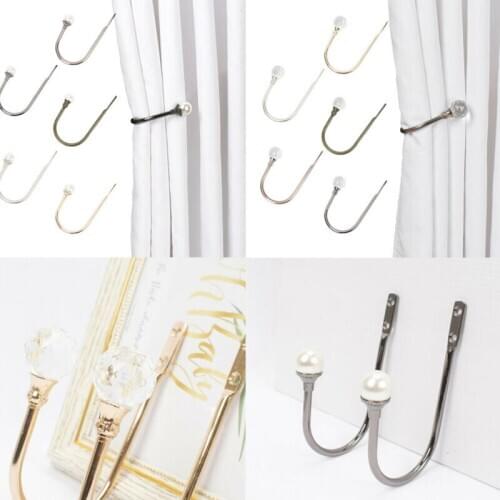 Large Crystal/Pearl Curtain Holder Tieback Hook Tassel Holder Wallmount Hanger Bedroom Curtain Decoration Curtain Hook