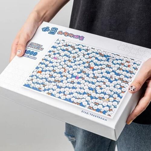 DIY Little Blue Jigsaw Puzzle Thousand Pieces Of Tricky Toys With Spoof Creative Sand Sculpture Birthday 520 Gift Girl