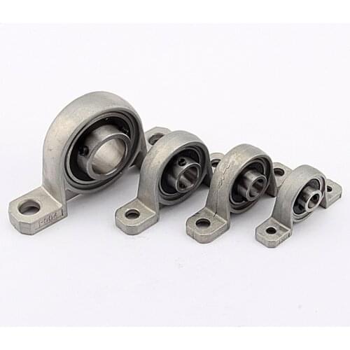 KP08 Bore 8/10/12/20mm Pillow Block Ball Bearing Flange Bore Auto Self Adjust Center Mounted Support Caliber Zinc Alloy Housing