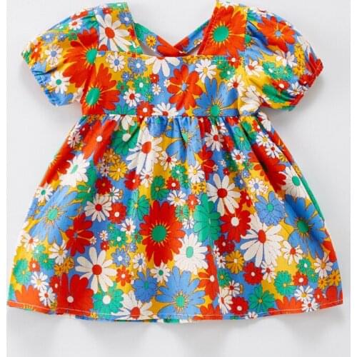 Summer Toddler Baby Kids Girls Floral Flowers Princess Dress Beach Outfits Clothes Kids Clothes Baby Children Clothing Vestido