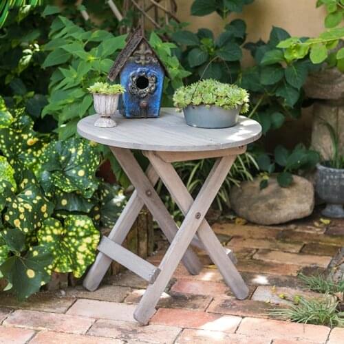 Small fold handicraft vintage round wooden side table design
