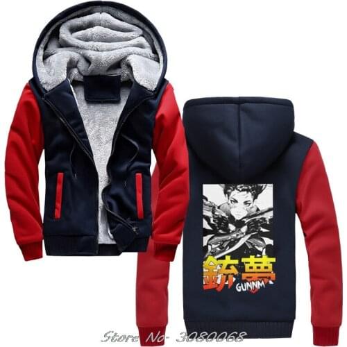 Men Battle Angel Gunnm Alita Hoodies Comic Movie Anime Hooded Japan Humor Winter Keep Warm Thicken Sweatshirts Streetwear
