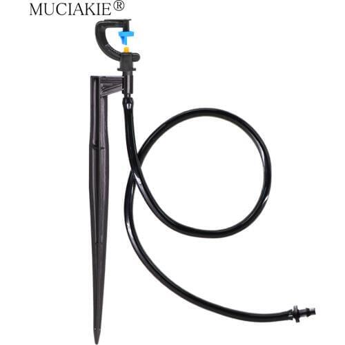 MUCIAKIE 1 Set 180 Degree Fixed Holder Refraction G-Type Sector Spray Nozzle Kit With 50cm 1/4'' Hose Garden Irrigation System
