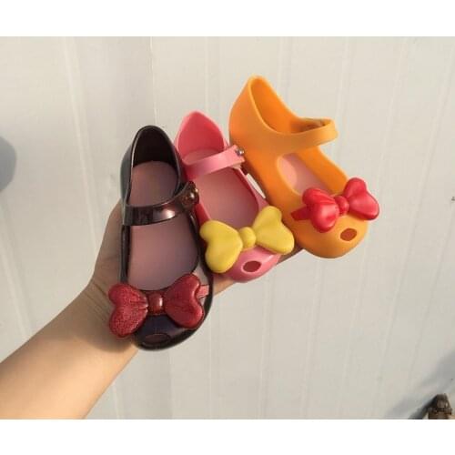 2021 New Style Childrens Shoes Mini Melissa Princess Bow Shoes Girls fashion Canvas shoes Sneaker Kids boy Casual shoes MN044