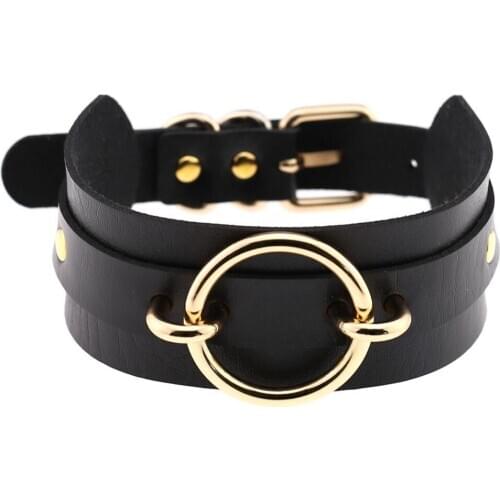 ZIMNO Gothic Leather Choker Collar Sexy Bondage Harajuku Egirl Women Necklace 2020 Fashion 32 Color Aesthetic Collier Jewelery