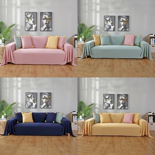Dust-proof sofa towel Nordic solid color children 1/2/3/4 seat combination all-inclusive sofa cover sofa blanket cloth washable