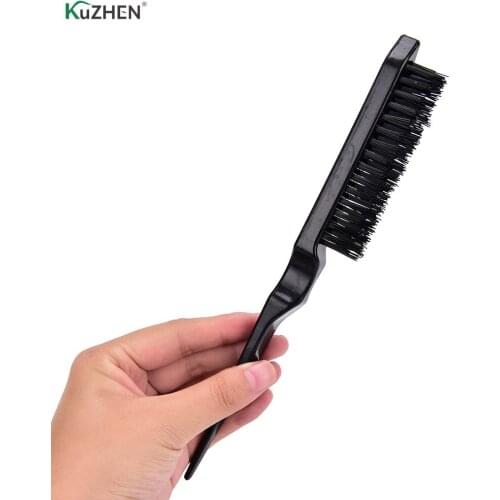 1pcs Hair Brush Pro Salon Hairdressing Teasing Back Hair Combing Brush Slim Line Styling Comb Black color